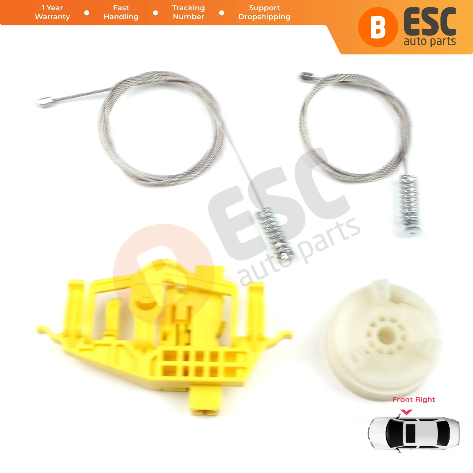 EWR5451 Electrical Power Window Regulator Winder Repair Kit Front Right Door 68366052AA for Ram Pro Master City 2015-On