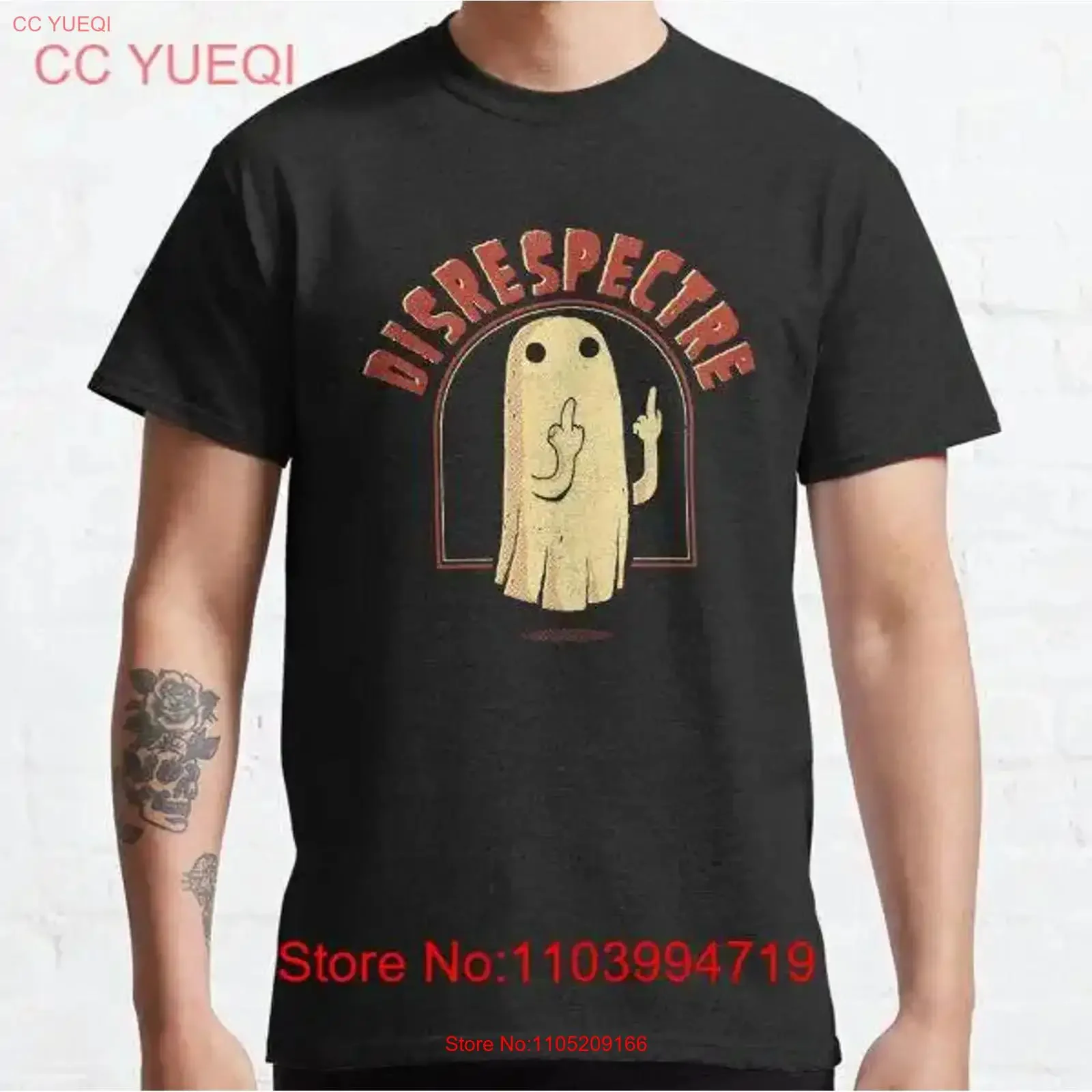 تي شيرت كلاسيكي من Disrespectre عتيق مغسول أوم ممتد قليلاً ملابس الشارع أنيقة قابلة للتنفس ومتعددة الاستخدامات وناعمة #1