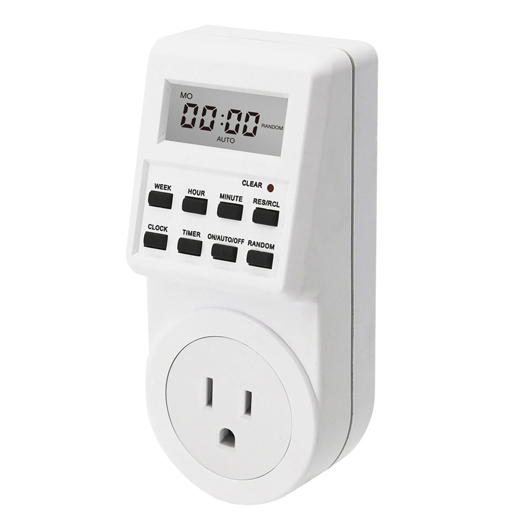 LICE-2X Digital Electronic Timer Switch Socket US Switch Socket 120V-60Hz 24 Hour Programmable Timing Socket US Plug