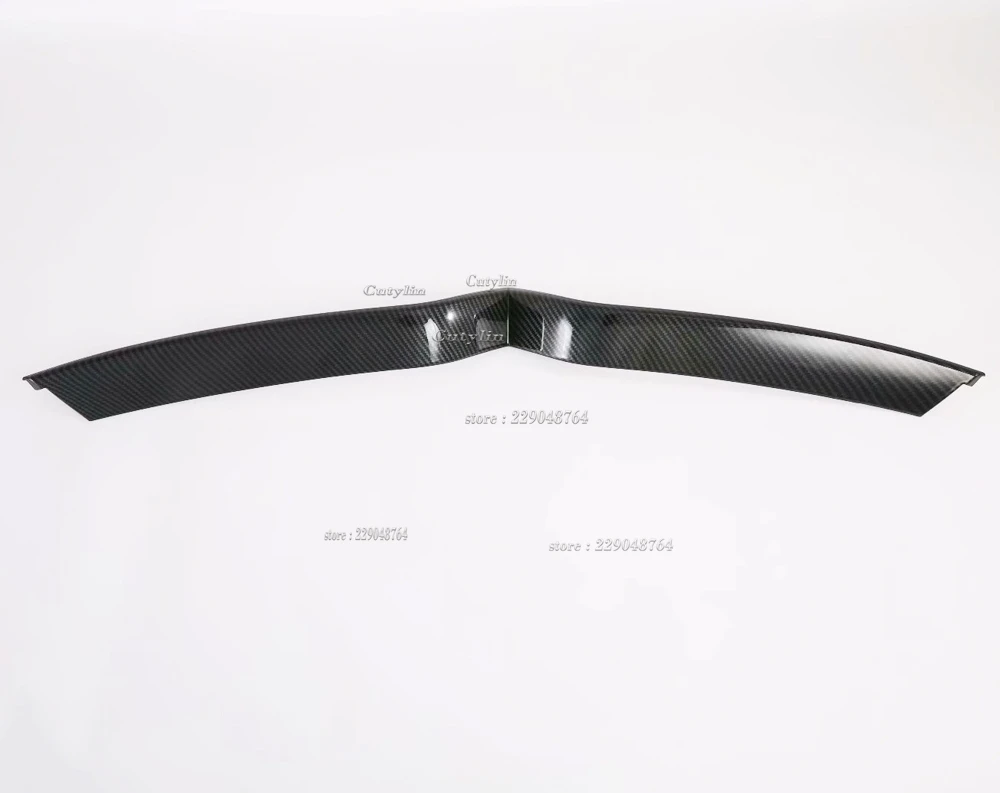For Tesla Model X 2017 2018 2019 Carbon Fiber Front Center Grilles Grille Molding Strip Cover Trim Accessories Styling