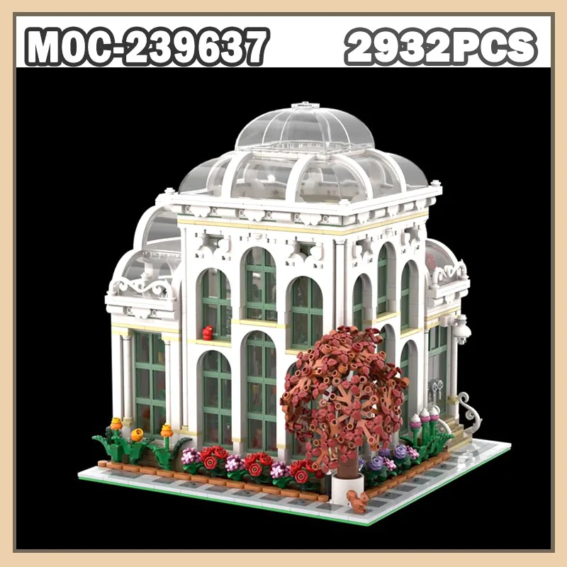 

MOC-239637 угловой ботанический сад, строительный блок, модель кирпича, сборка, игрушки, подарок для взрослых, вид на улицу, креативный 2932 шт.