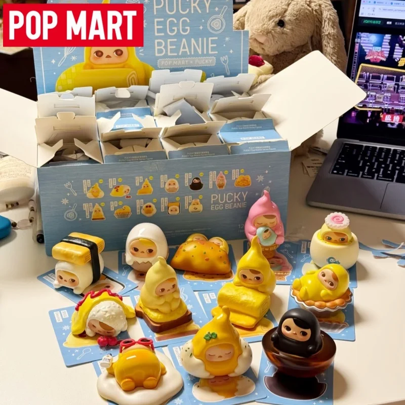 

100% натуральная серия POP MART PUCKY EGG BEANIE, слепая коробка, загадочная коробка, сумка для догадок, куклы, игрушки, милые аниме-фигурки, настольные украшения