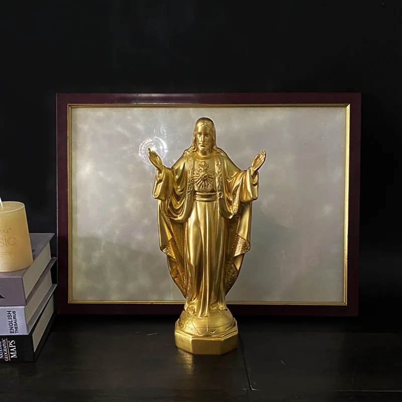 Unsere Liebe Frau von Lourdes, Gesegnete Jungfrau Maria, Katholisches religiöses Geschenk, Harzfigur, Statue, Heilige Heimdekoration, Weihnachtsdekoration – Detail 7