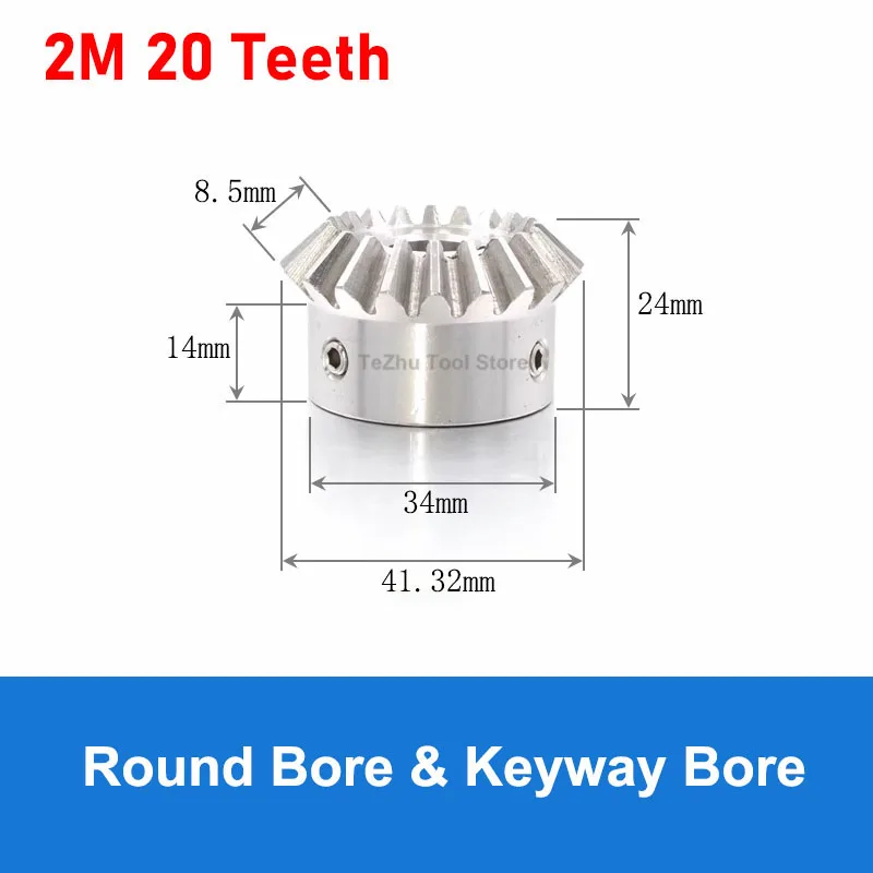 Imagem -02 - Bevel Gear Round Bore Keyway Bore Relação de Velocidade 1:1 20 Dentes 25 Dentes 30 Dentes 90 Graus Mod 304 1pc Aço Inoxidável