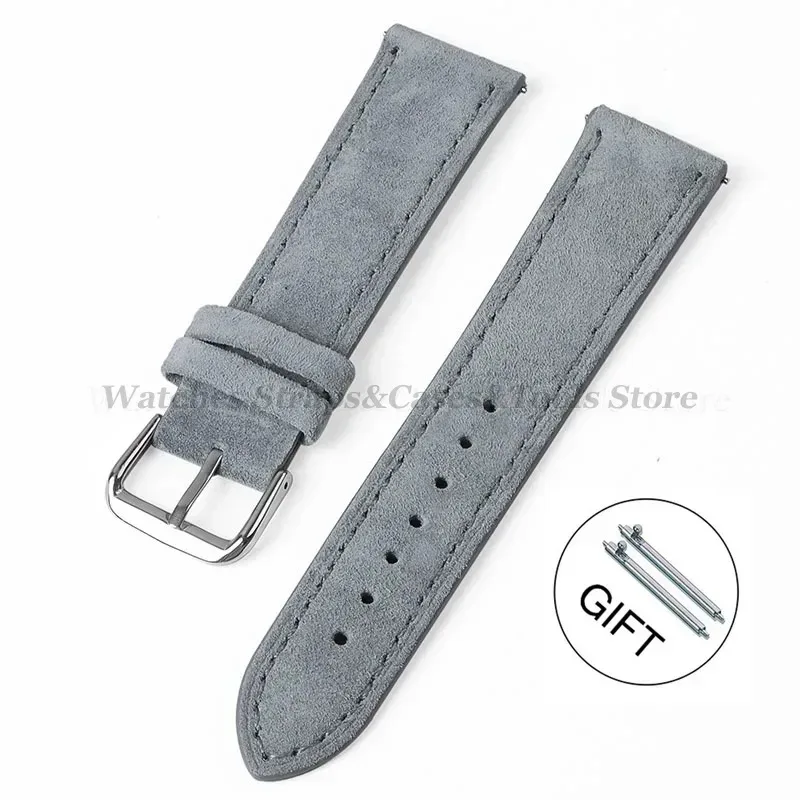 WB Original Suède horlogeband | 19 kleuren - 18, 19, 20, 21, 22 mm - sluiting: zilver gepolijst | leer | vervangende armband, 19 mm, Leer