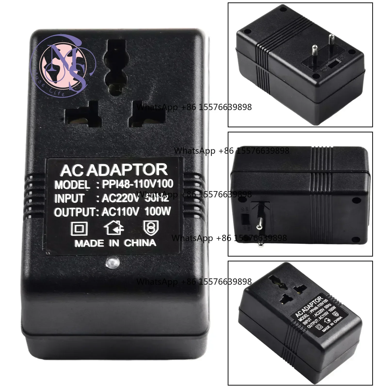 ZOCI-FOR-220V To 110V Step Down Voltage Converter EU Plug 50W 100W Adapter Replacement Parts