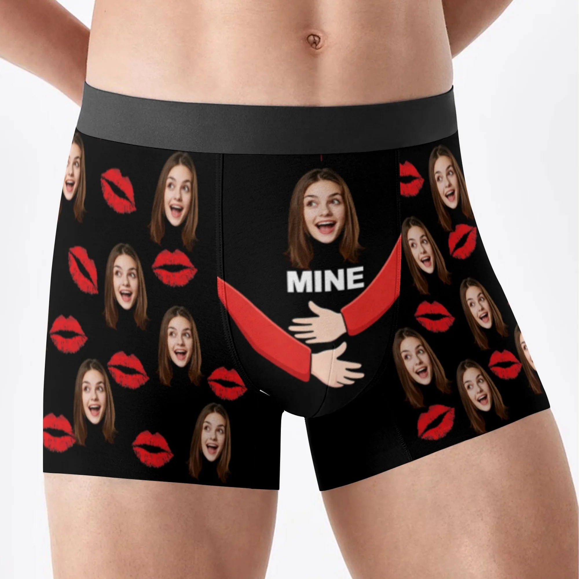 Custom Valentine Day Boxers For Men Personalized Men Underwear Custom Boxer Briefs Funny Face Gift For Boyfriend Husband