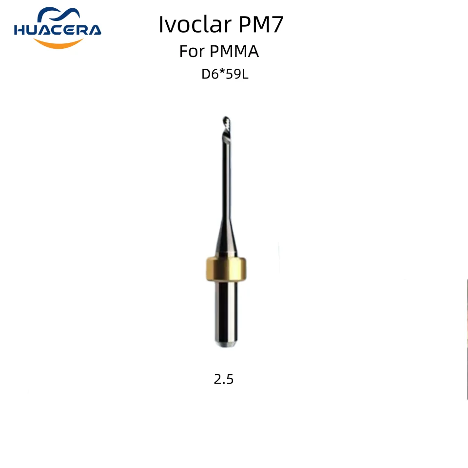 Ivoclar PM7 Frezen PMMA NC Blok PEEK Slijpen D6 Schachtboren 5.0/2.5/1.5/1.0/0.5