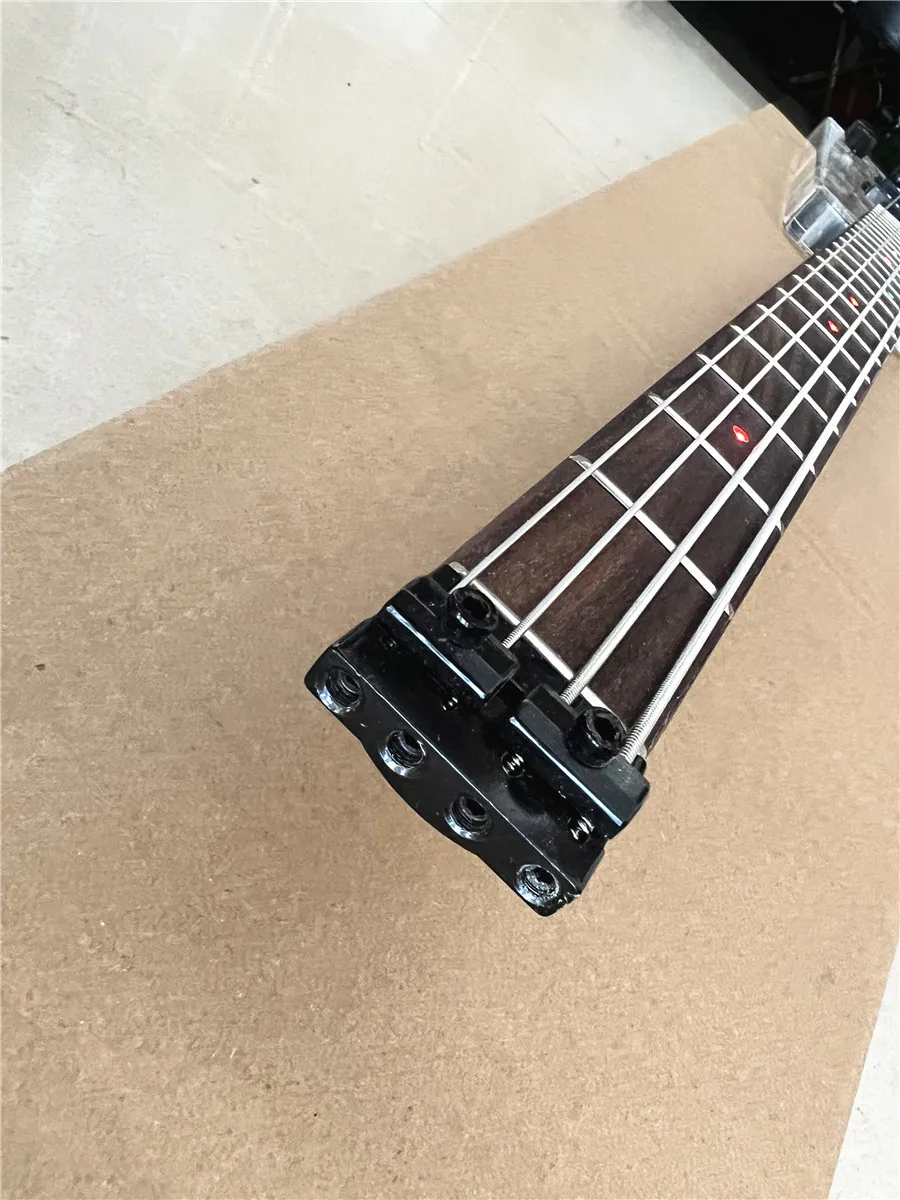 High-quality acrylic crystal clear Plexiglass 4-string electric bass color LED lights flashing free shipping