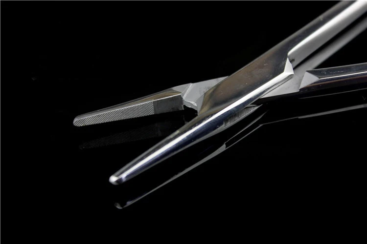 Abdominal surgical instruments 304 stainless steel gold handle insert needle holder Medical needle holder forceps 26 cm longest