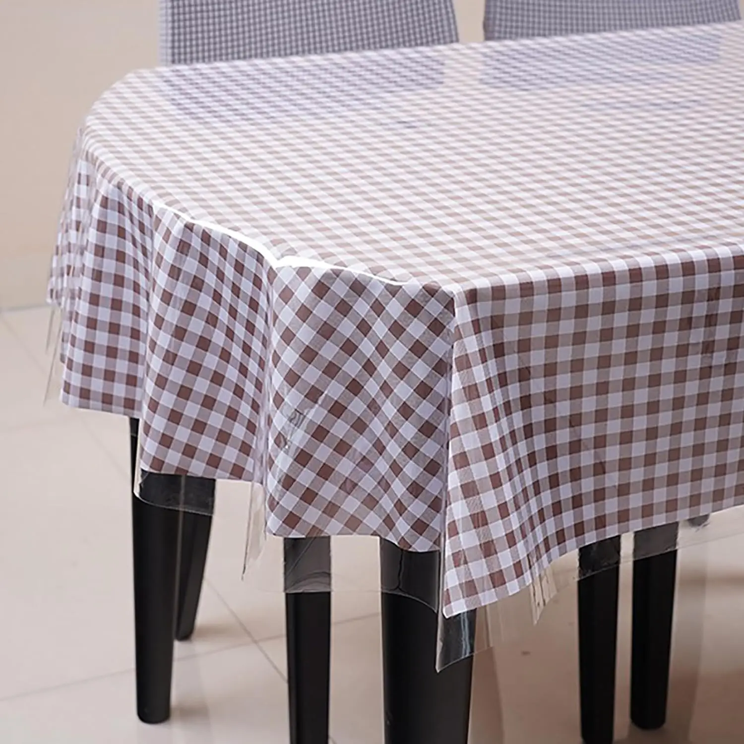 Clear Table Cover Protector Plastic Table Cover Rectangle, PVC Clear Table Protector, Desk Protector Mat for Kitchen