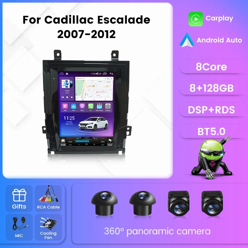 Tesla Style Screen For Cadillac Escalade GMT900 III 3  SLS 2007 - 2012 Car Radio Multimedia Video Player Carplay Android Auto BT