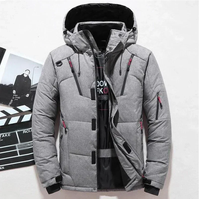 -20 Độ Xuống Áo Khoác Nam Mùa Đông Parkas Nam Trắng Vịt Xuống Áo Khoác Có Mũ Trùm Đầu Ngoài Trời Dày Ấm Lót Tuyết Áo Khoác đầm Oversize M-4XL