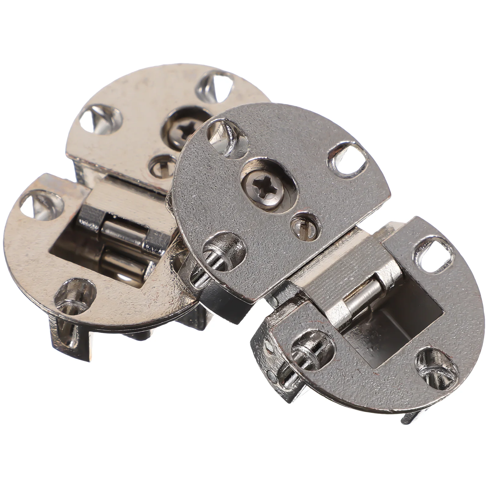 2 Pcs Countertop Flap Hinge Self-Supporting Hinges Spring Folding Flips Zinc Alloy Round