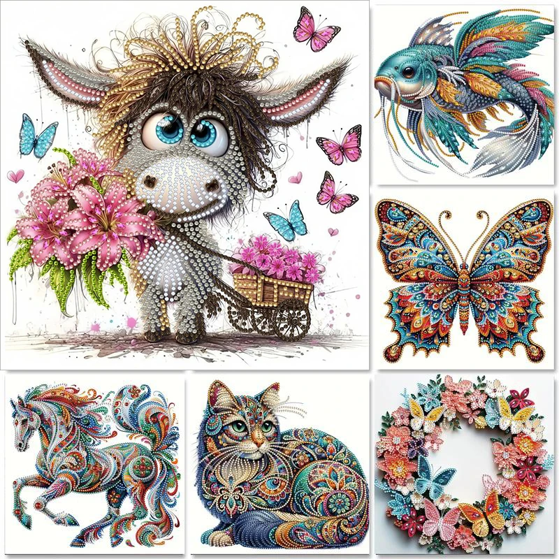 5D DIY Special Shape Diamond Painting Home Wall Art Decor Diamond Painting Kits For Beginners Cute Animals Craft Supplies Home D