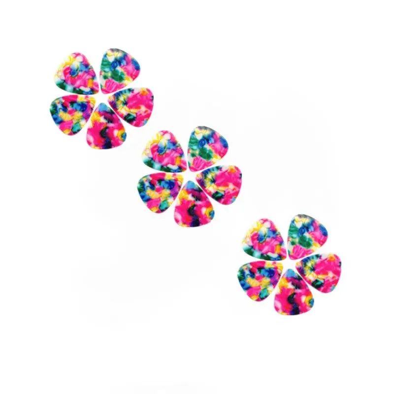 

Magic Marbled Flower Guitar Picks, Celluloid Material, No Logo Printing, Various Gauges,200Pcs