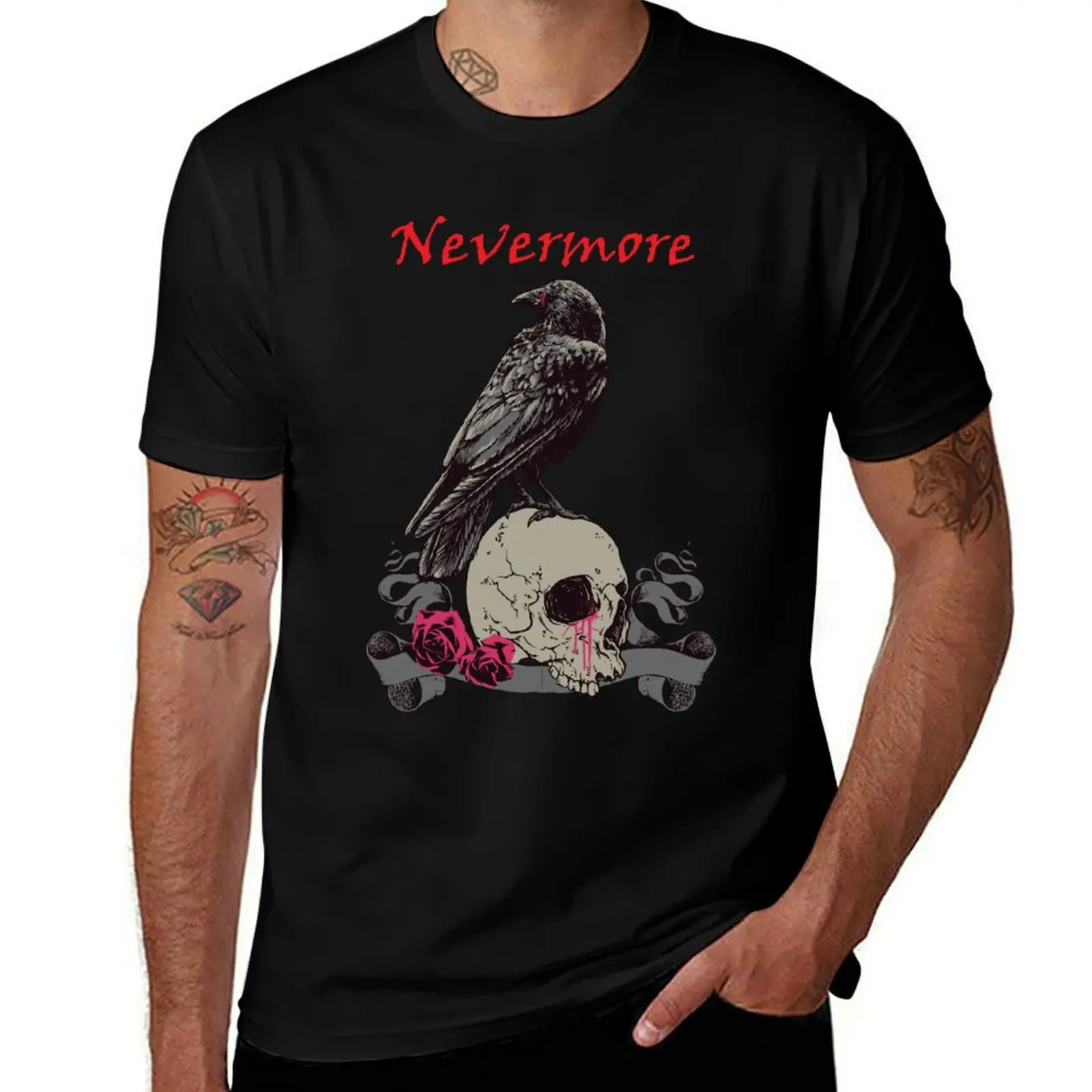 

Edgar Allan Poe - Nevermore T-Shirt Classic Crew Neck Cotton T-Shirt