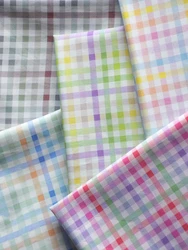 Plaid Colorful Fabric Cotton Digital Printing,Sewing Handmade DIY Baby Clothes Dresses by Half Meter