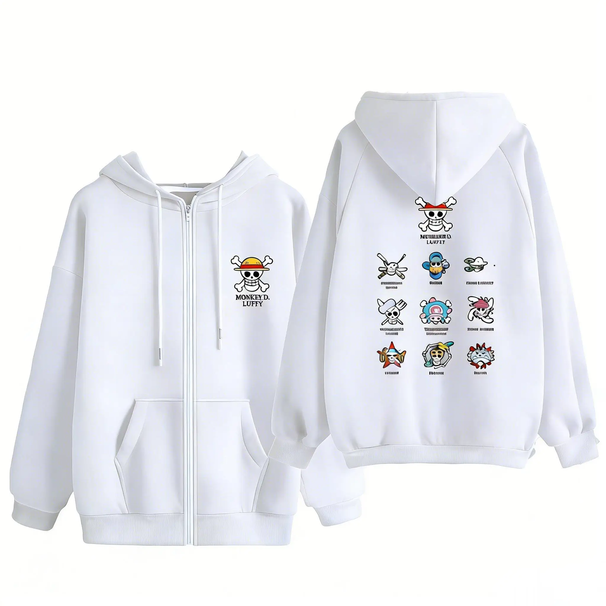 Chaqueta con capucha de Anime de una pieza, estampado gráfico de mono D Luffy, ropa de calle de invierno 2026, sudadera con cremallera para Cosplay, Top informal para hombres y mujeres