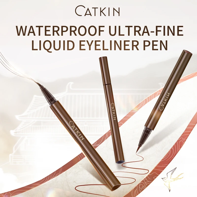 CATKIN 防水ブラックアイライナーペン滑らかで長持ち