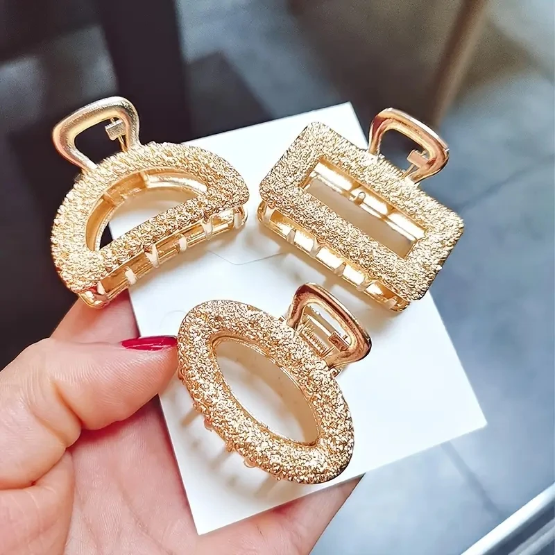 5 uds exquisita moda geométrica Simple aleación hueco pinzas para el cabello Mini pinzas para el cabello abrazadera Vintage arco forma de amor accesorios para el cabello