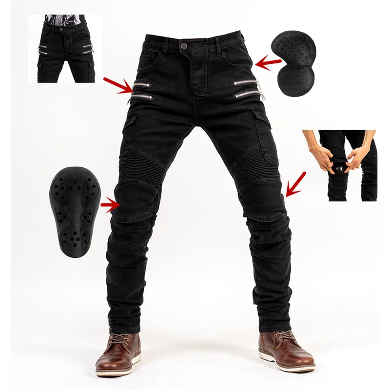 Pantalones de motociclismo, pantalones vaqueros para hombre con equipo de protección, pantalones informales resistentes a caídas para Moto y motociclista para las cuatro estaciones para hombre y mujer