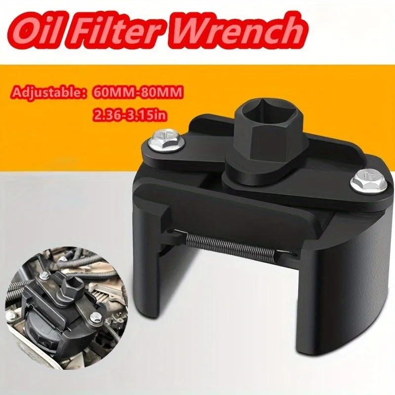 

Heavy-Duty Adjustable Oil Filter Wrench - 2-Jaw Removal, Auto Repair/DIY Maintenance Specific, Auto Part