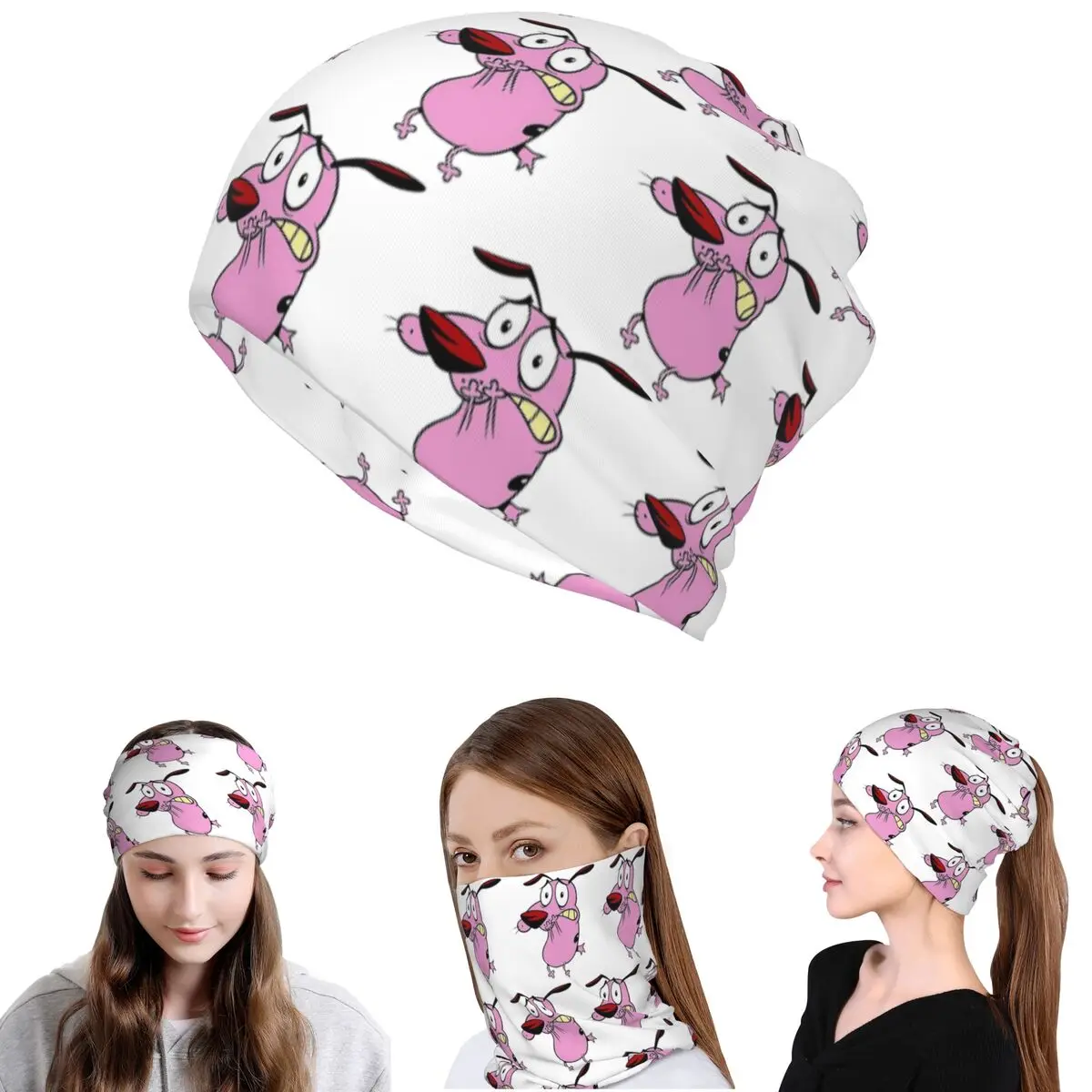 Niedliches, mutiges Cowardlys-Hunde-Bandana, Halsschutz, Maske, Schal, Mehrzweck-Sturmhaube, Mütze für Männer, Frauen, Erwachsene, für alle Jahreszeiten