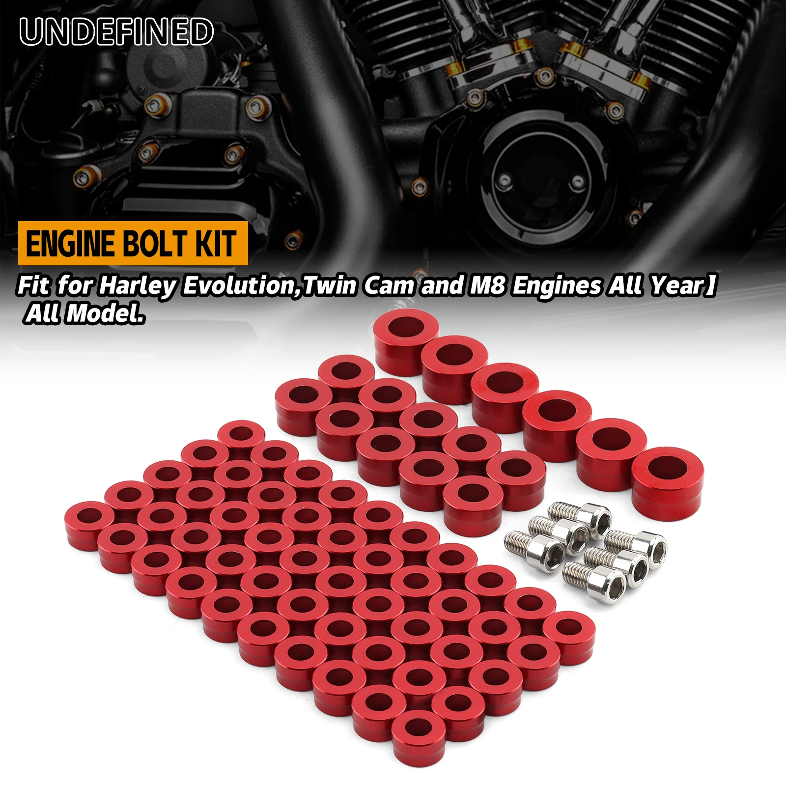 Motorcycle Red Bolt Covers Engine Head Caps Kit For Harley M8 Twin Cam EVO Street Glide Sportster Touring Road Electra Dyna