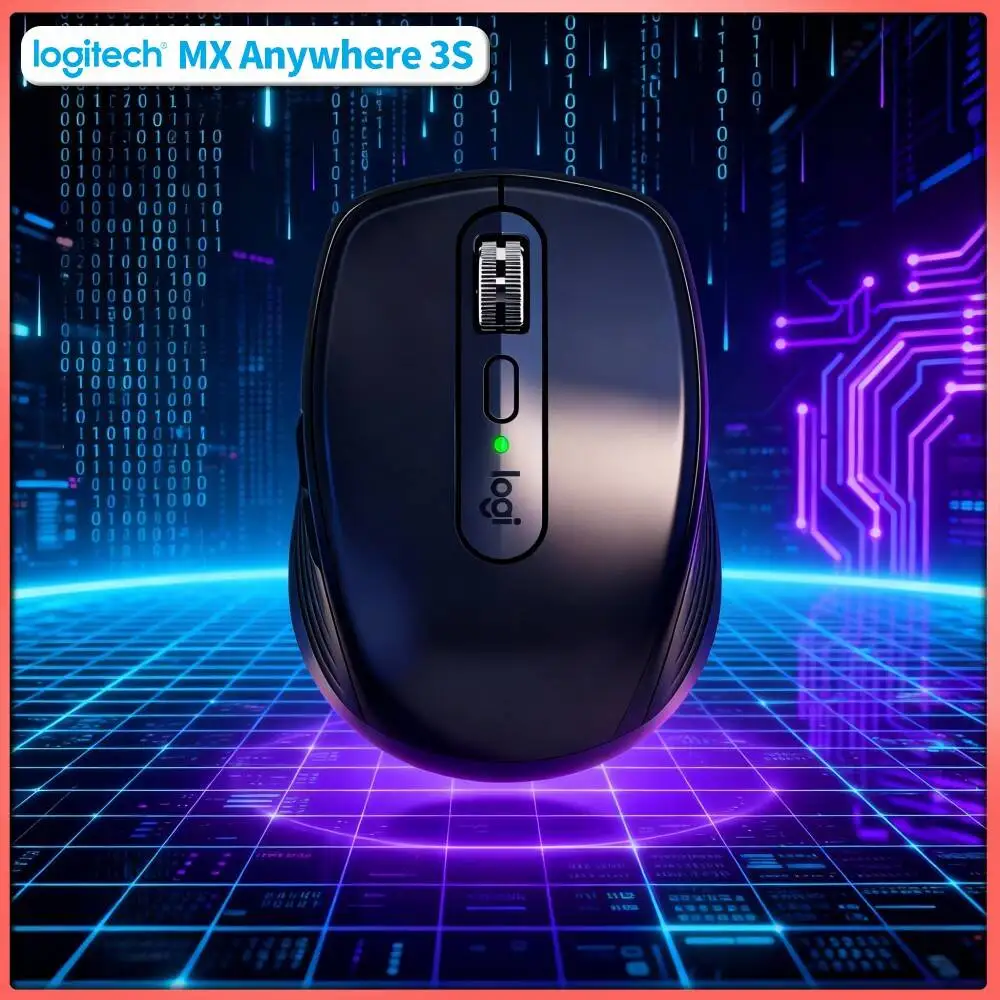 Portable MX Anywhere 3S Mouse - 8000 DPI, USB-C Quick Charge, Silent Click, Ideal for Bakery Expo Trip Short Business Tour