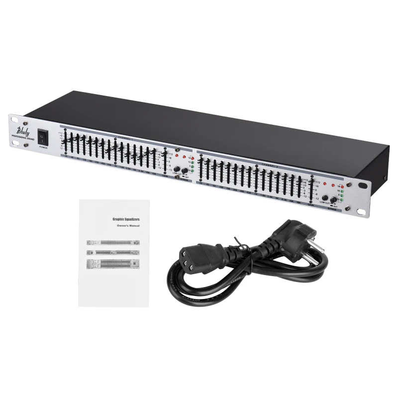 Btuty EQ-215 Dual Channel 15Band equalizzatore 1U Rack Mount equalizzatore grafico Stereo a 2 canali 110-240V apparecchiature Audio professionali