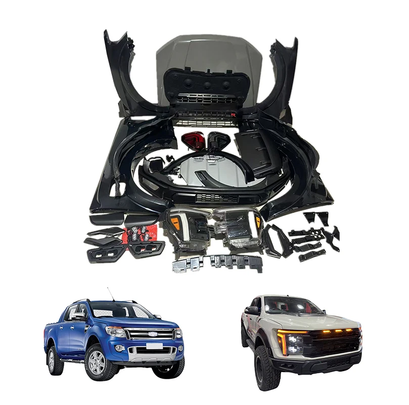 Nueva llegada Kits de actualización parachoques de coche guardabarros Kit de carrocería para Ford Ranger 2012-2021 T6 T7 T8 actualización a F150 Raptor 2025 Bodykit