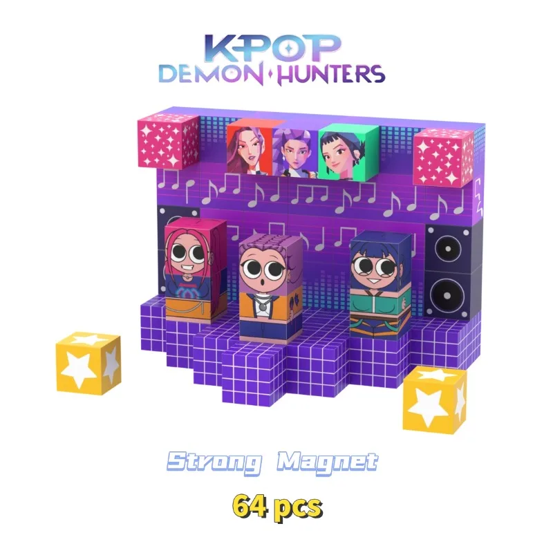 MOC K pop Demon Hunters Blocchi magnetici Giocattoli Musica Anime Coreano K POP Ragazza Gruppo Raccogliere Giocattolo per bambini Regalo di Natale