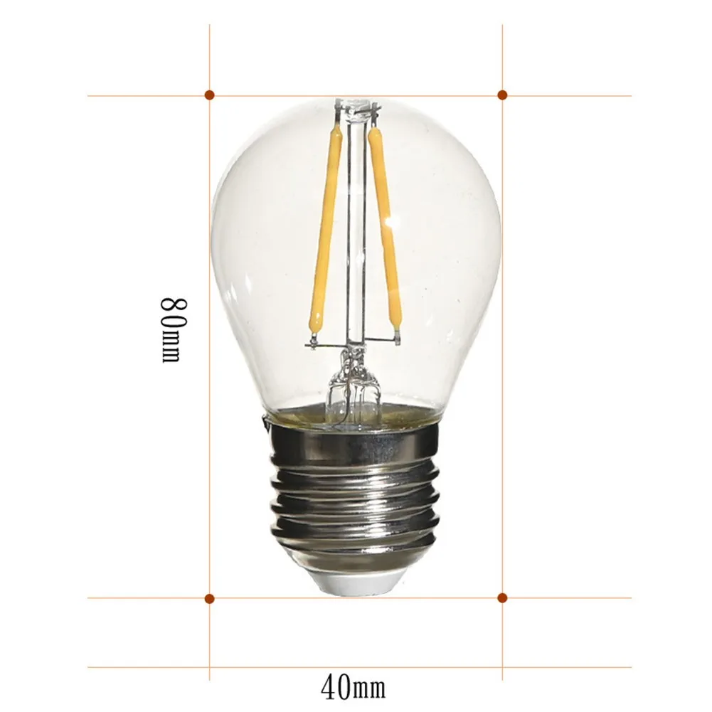 

180-240V LED Bulb 1PCS 1X 2700K 2W/4W/6W Clear E27 G45 Light Nostalgia Retro Transparent Warm White High Quality