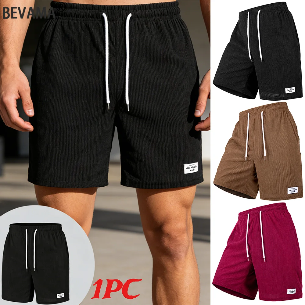 

Summer Men's Corduroy Sweatpants Casual Shorts Men Beach Shorts Basketball Short Trousers Solid Color Label Sportswear Men