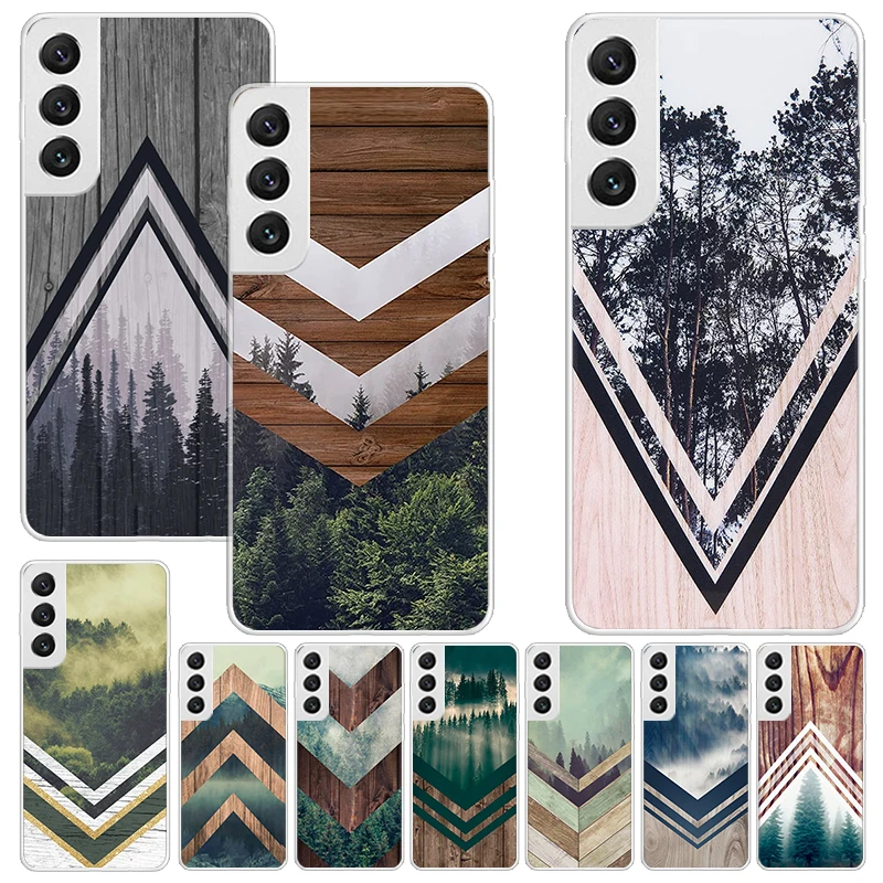サムスンギャラクシー,森の幾何学模様,木のパターン,s25,s24,s23,s22 ultra,s21 plus,s20 fe,s10用のナチュラルプリントのソフトケース