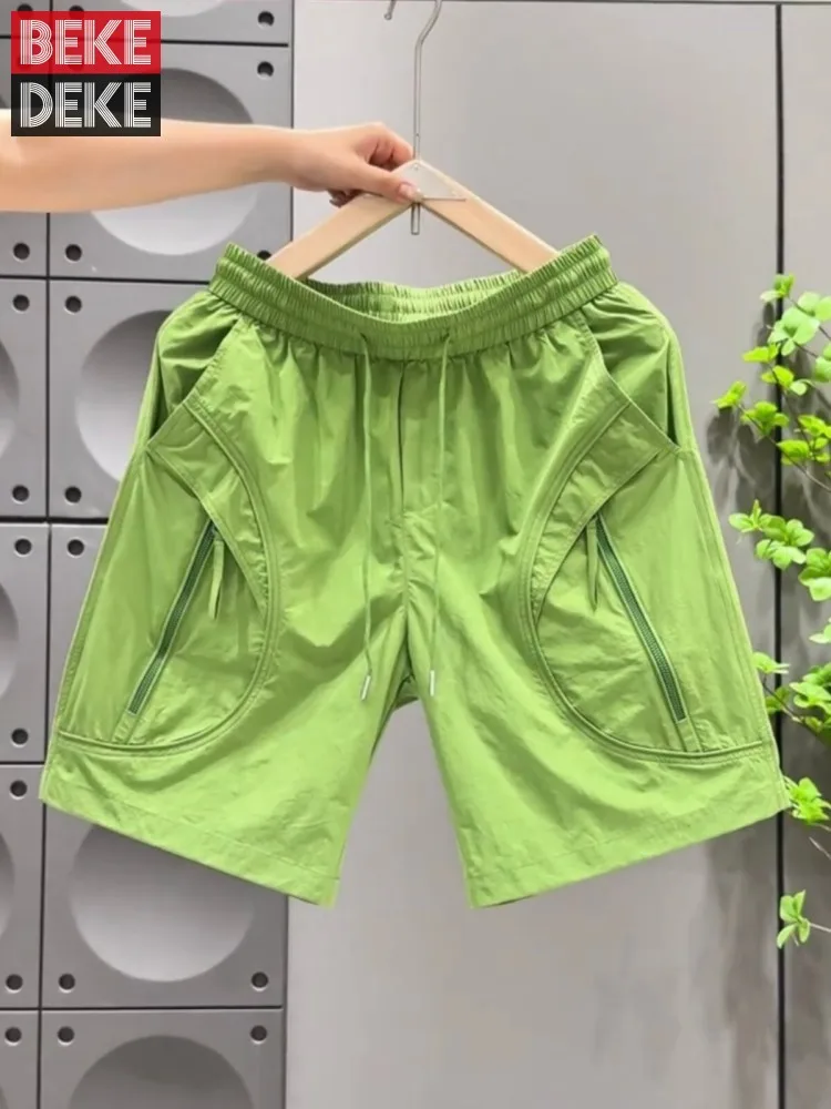 

Summer New Men Fashion Versatile Shorts Loose Fit Multiple Pockets Quick Drying Cargo Shorts Casual Breathable Straight Trousers