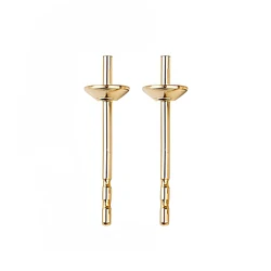 Sinya Pearl Stud Earring Accessories 18k Au750 Solid Gold Earring Mounting Post Plugs Needle Pin Mounts Fine Jewelry Findings