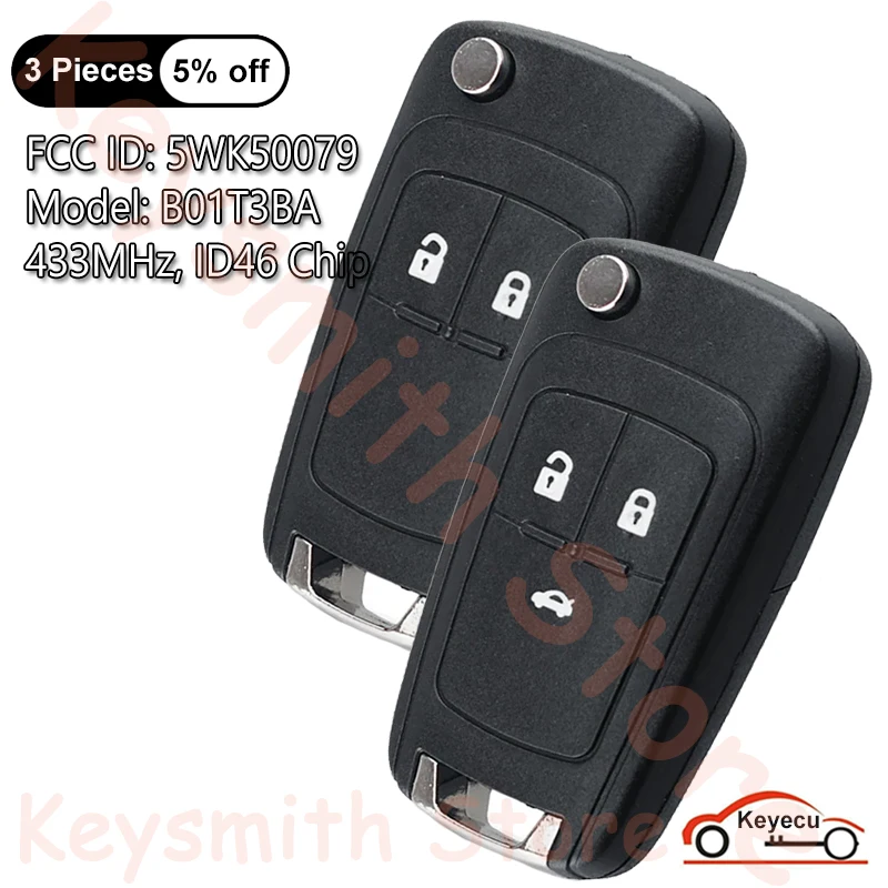 

KEYECU 2 3 кнопки 315 мгц 433 мгц чип ID46 для Opel Vauxhall Corsa Astra J Adam каскад Insignia Mokka автоматический флип-пульт дистанционного управления