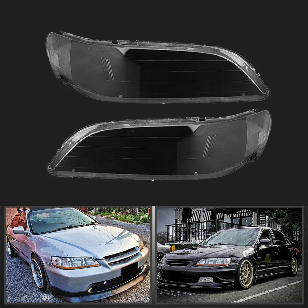 Left Car Headlight Lens Cover Head Light Lamp Lampshade Front Light Shell for Honda Accord 1998-2002