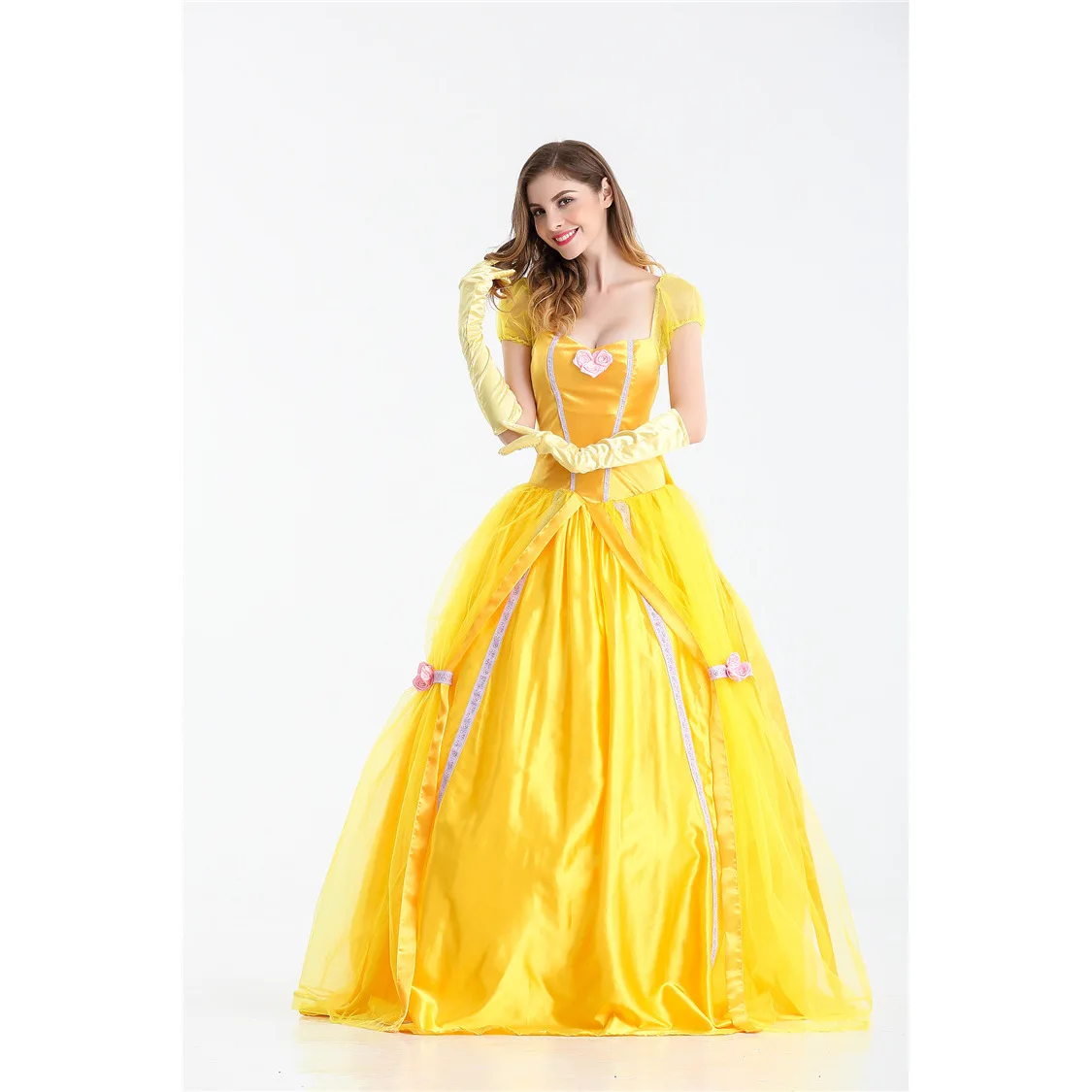 새로운 로우인 코스튬 벨 프린세스 스커트 성인용 미녀와 야수 무도회 코스튬 여성용 백설공주 민족 무대 의상