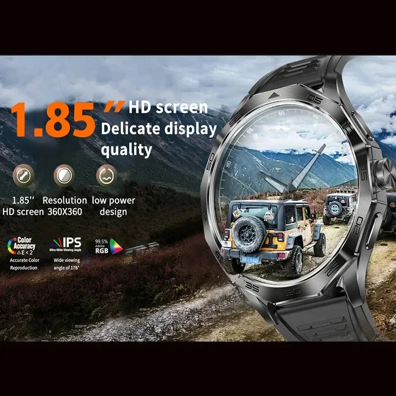 Ultra AMOLED شاشة GPS Track Men SmartWatch 1.85 بوصة عرض 710 Mah وظيفة اتصال البطارية نموذج جديد 2025