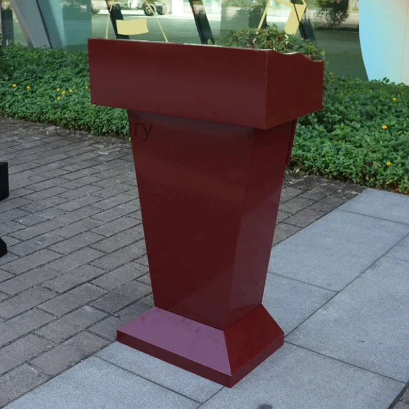 Stainless steel Reception Desks hardware welcome black Reception Desks outdoor speech booth Office Furniture Военное делоZY40JDT