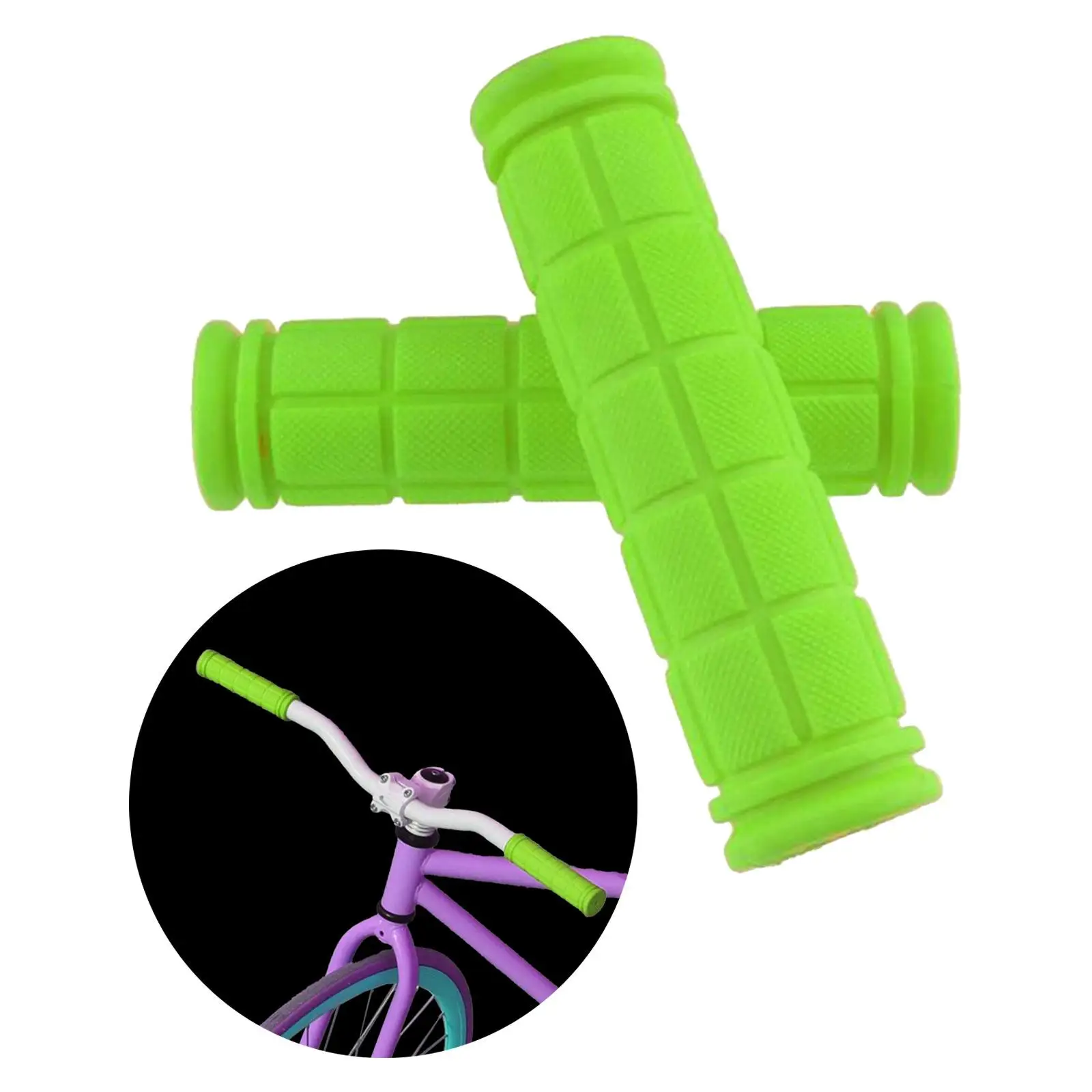 2x Bike Handlebar Grips Soft Cycling Short Bar Cover for Mountain Road Bikes image 3