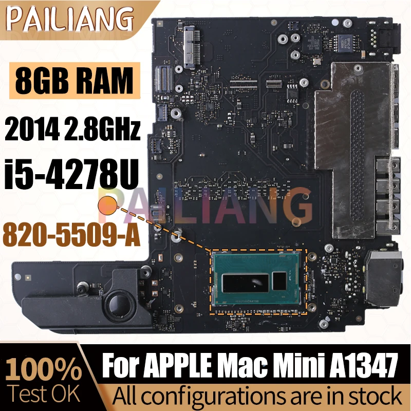 Imagem -02 - Placa-mãe para Apple A1347 8205509-a Mac Mini 2014 2.8ghz Sr1zv I54278u Memória de 8gb Placa Lógica