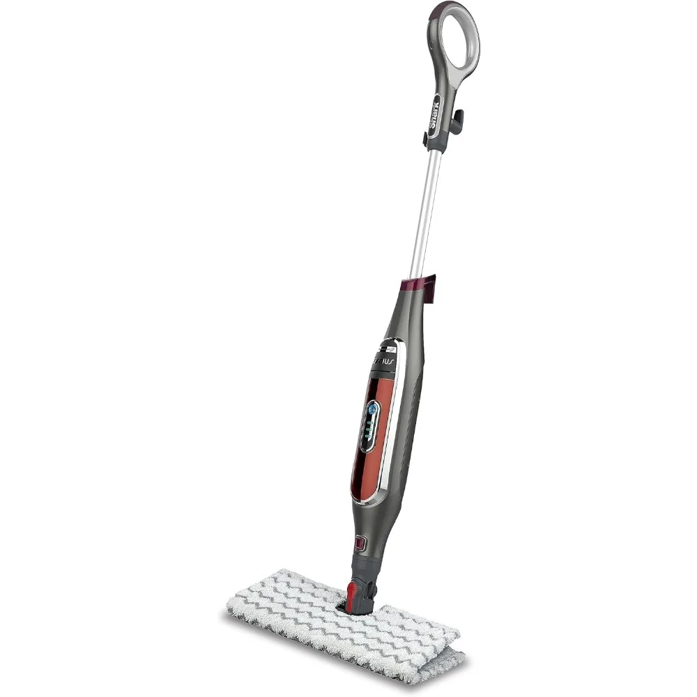 

Steam Mop for Hard Floors, Burgundy/Gray, Efficient Cleaning System with Pocket Design