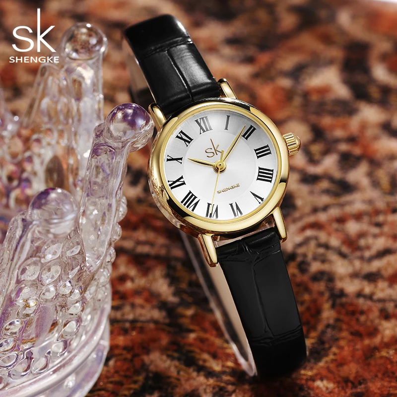 Shengke New Elegant Design Ladies Quart Watches Fashion Original Golden Case Top Luxury Women\'s Wrist Watch Relogio Feminino