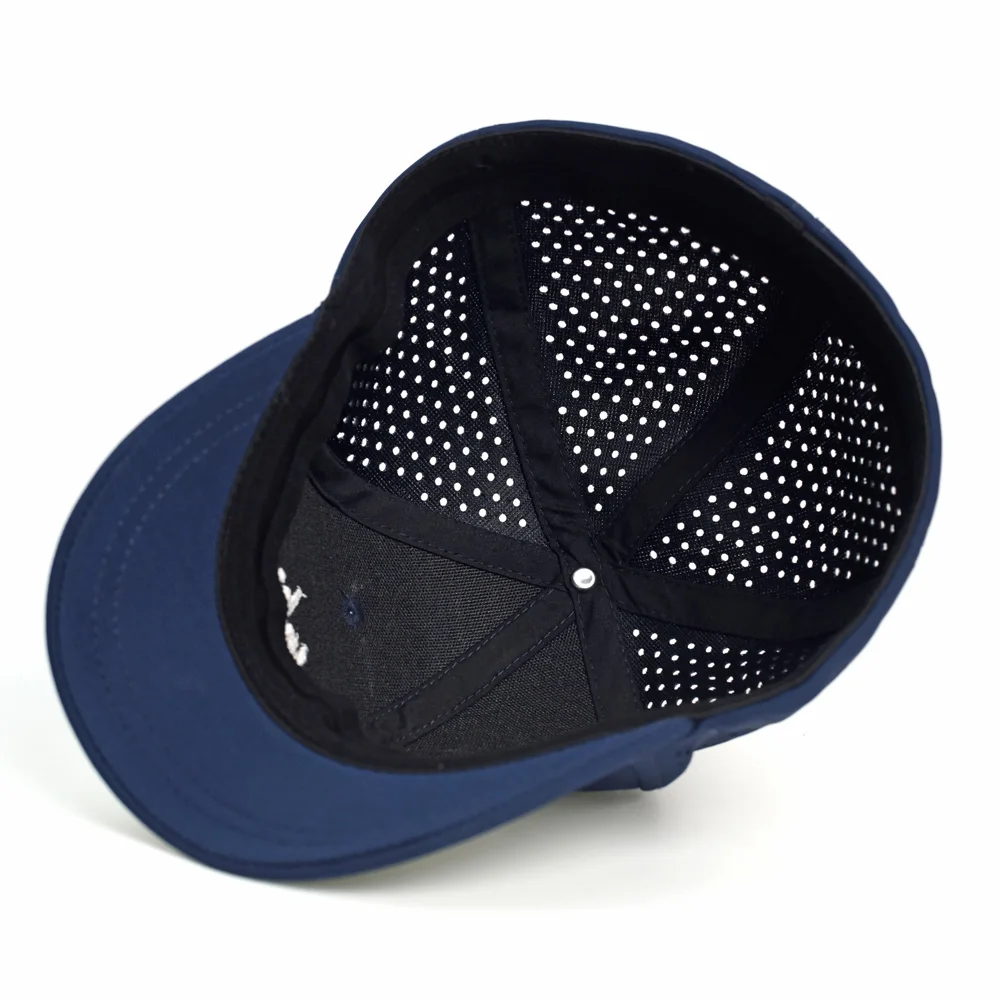 Mesh-Baseballkappe mit kurzem Schirm und geschlossener Rückseite für Herren und Damen – Atmungsaktive Snapback-Mütze, passende Dad-Hat, verstellbar, einfarbig im Trucker-Stil – Detail 12