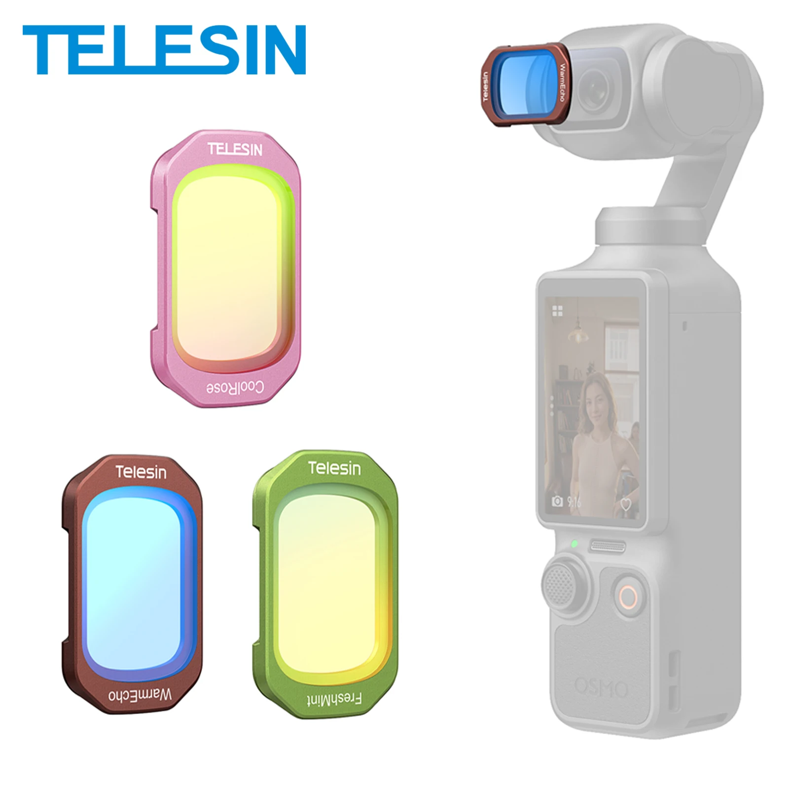 TELESIN CPL VND Black Mist 1/4 Cool ROSE FreshMint WarmEcho Weitwinkel-Filter für DJI OSMO Pocket 4 3 Magnetfilter-Kit-Set