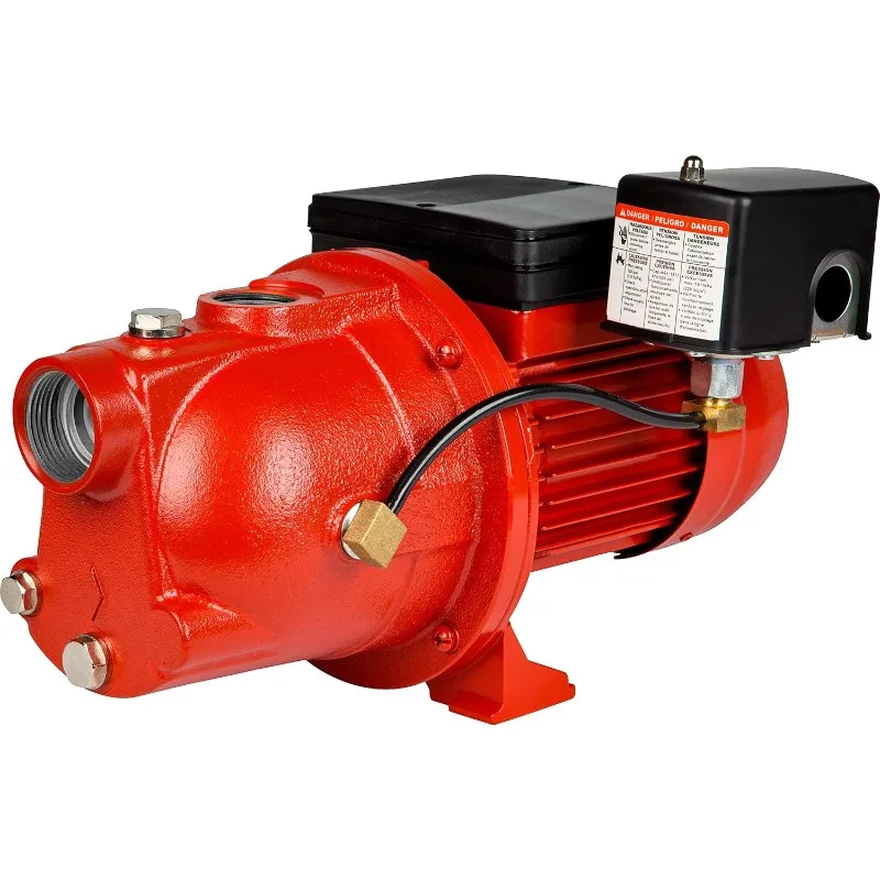 RL-SWJ50 1/2 HP, 12.6 GPM Dual Voltage (115/230 Volts) Cast Iron Shallow Well Jet Pump, Red, 97080502